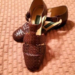Naturalizer leather braided buckle flats size 7